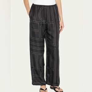 Toteme Silk Monogram Pants